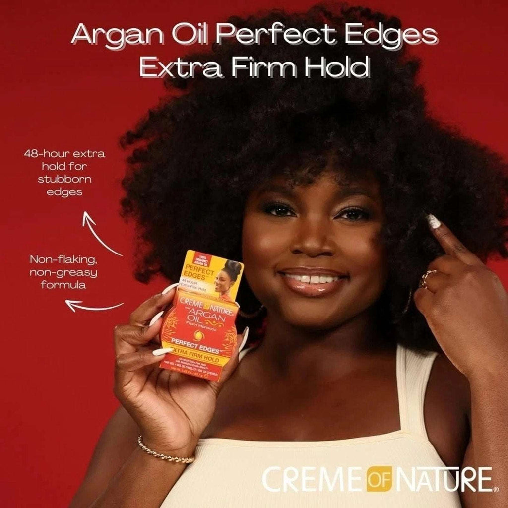 Creme Of Nature Perfect Edges Argan Oil 48 HR Extra Firm Hold Hair Styling Gel