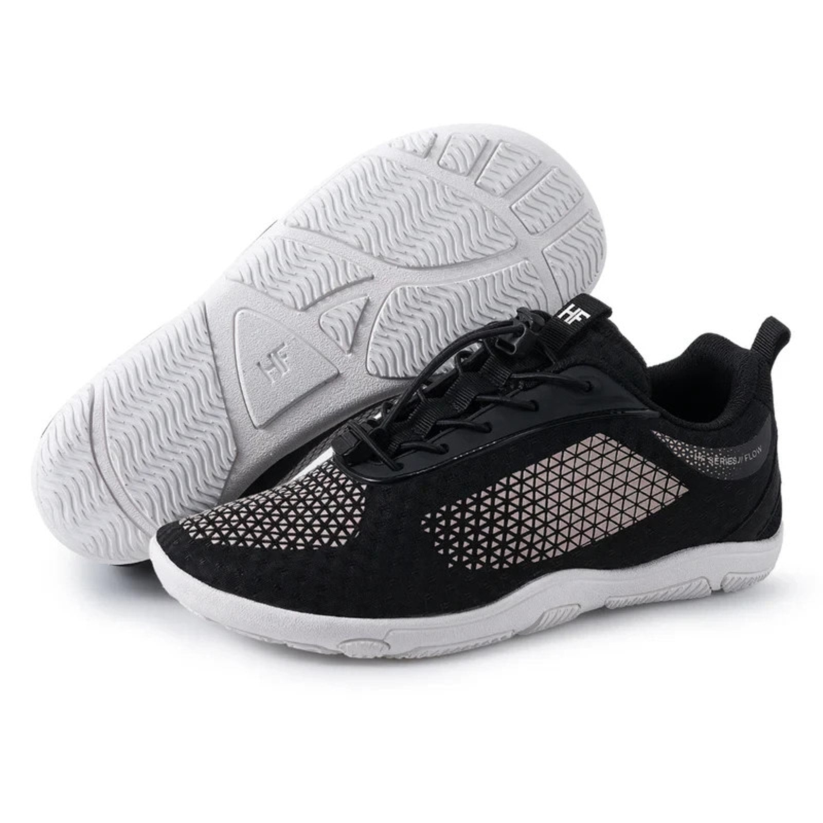 Hike Footwear HF Flow Barefoot Shoes For Foot, Knee & Back Black/Tan 7.5 US