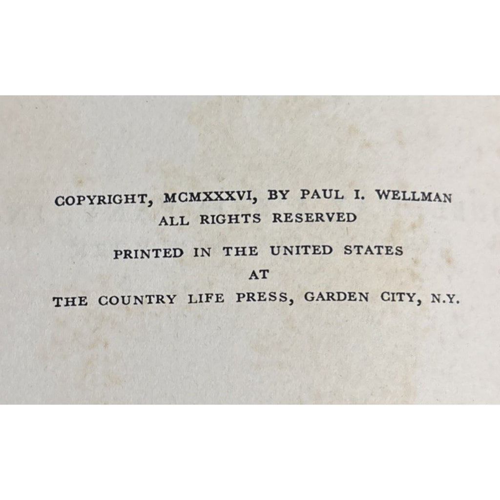 Broncho Apache by Paul Wellman Book Club Edition. Copyright MCMXXXVI 1936