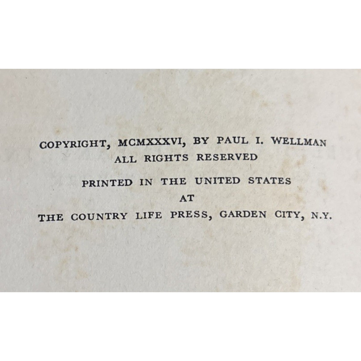 Broncho Apache by Paul Wellman Book Club Edition. Copyright MCMXXXVI 1936