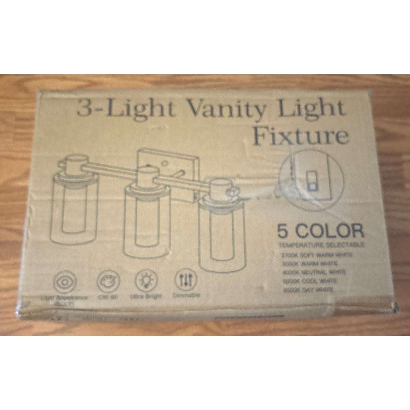 Bathroom Vanity Light Fixture 3-Light Dimmable Black, Crystal with Bubble Bulbs