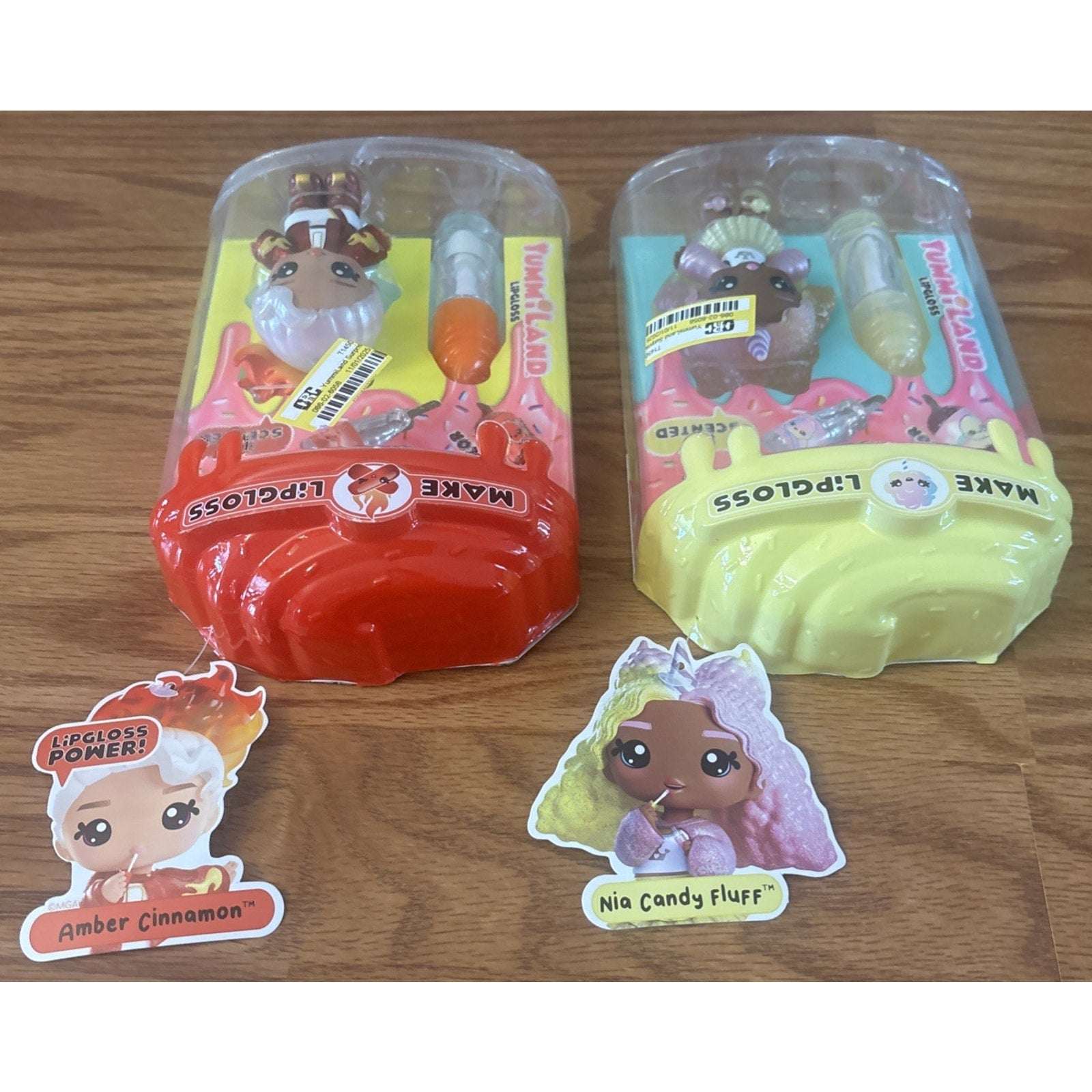 Lot Of 2 YummiLand Doll with DIY Lip Gloss Kit Amber Cinnamon & Nia Candy Fluff