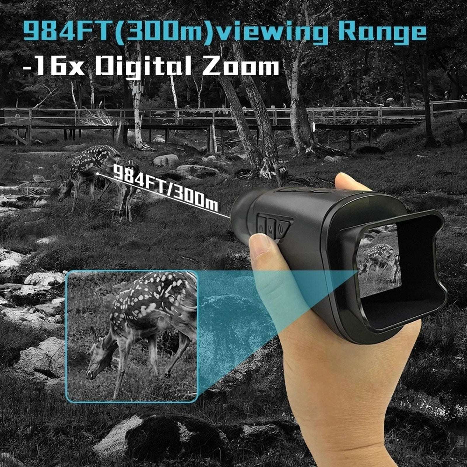 1080P Night Vision Monocular 16X Digital Zoom Infrared IR Goggles 12MP Hunting