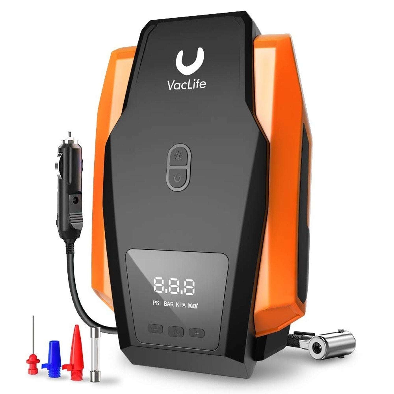 VacLife Air Compressor Tire Inflator w/ LED Light and Digital Display 12V DC