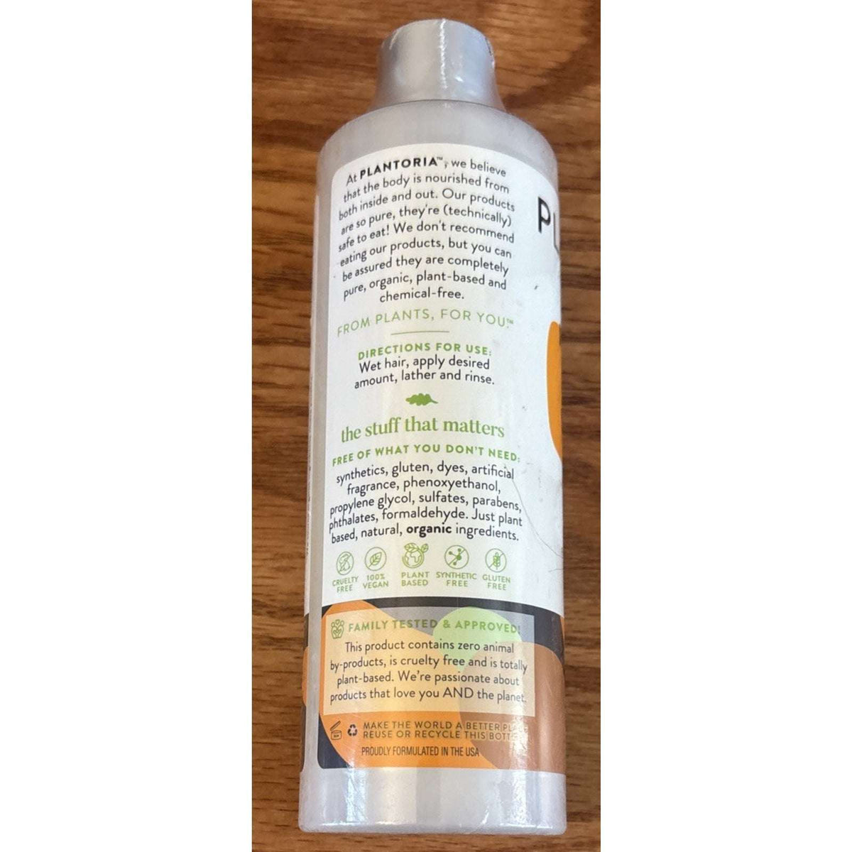 2 x Plantoria Moroccan Argan Oil Shampoo w/ Coconut & Jojoba Dandruff Anti-Frizz