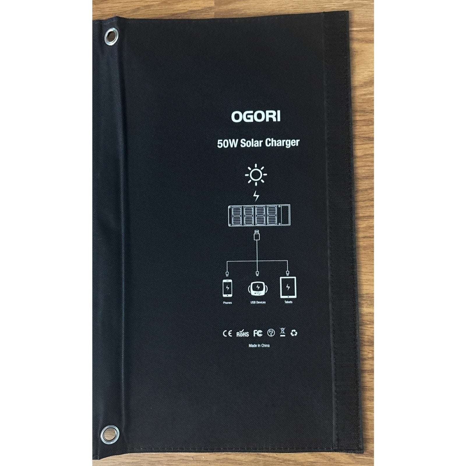 OGORI Portable Foldable High Efficiency 50W Solar Panel Smart Charger Waterproof