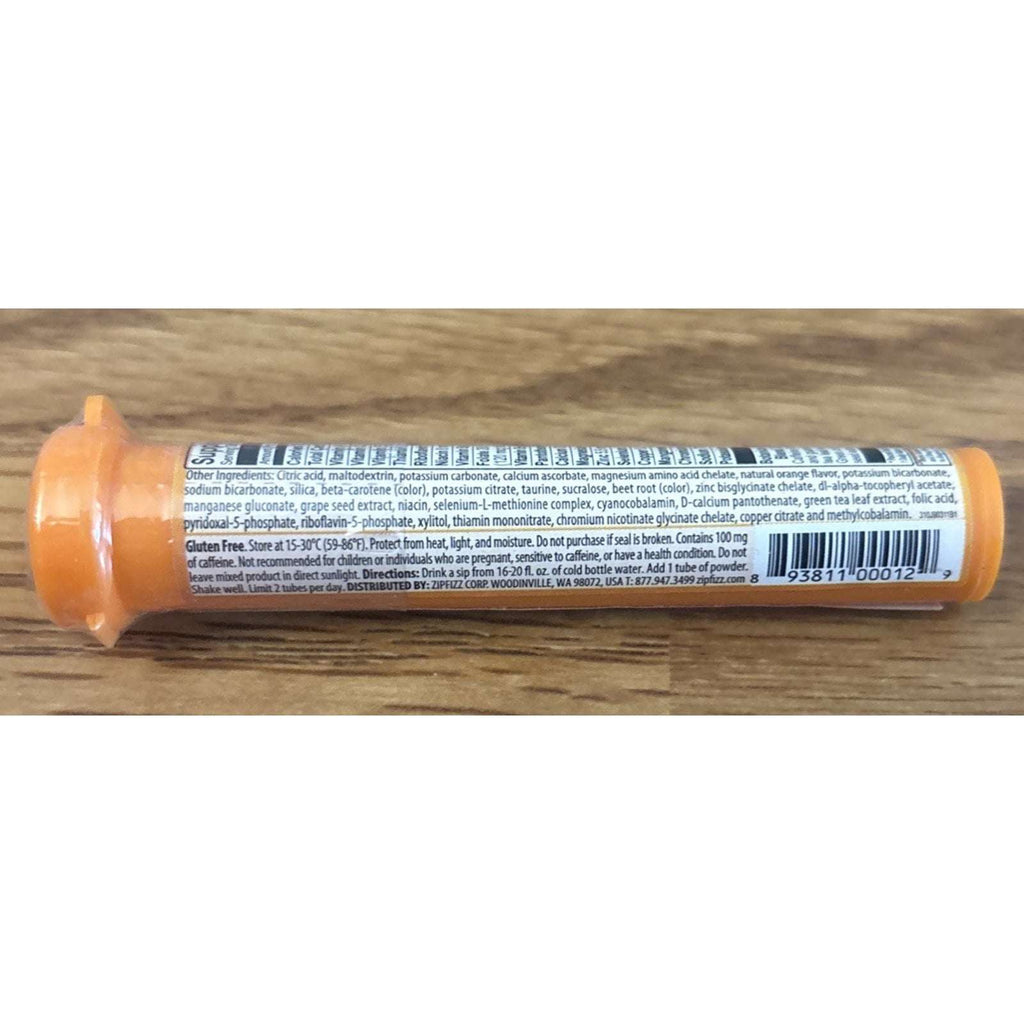 NEW Zipfizz Multi-Vitamin B12 Energy Electrolyte Drink Mix, 30 Tubes Orange Soda