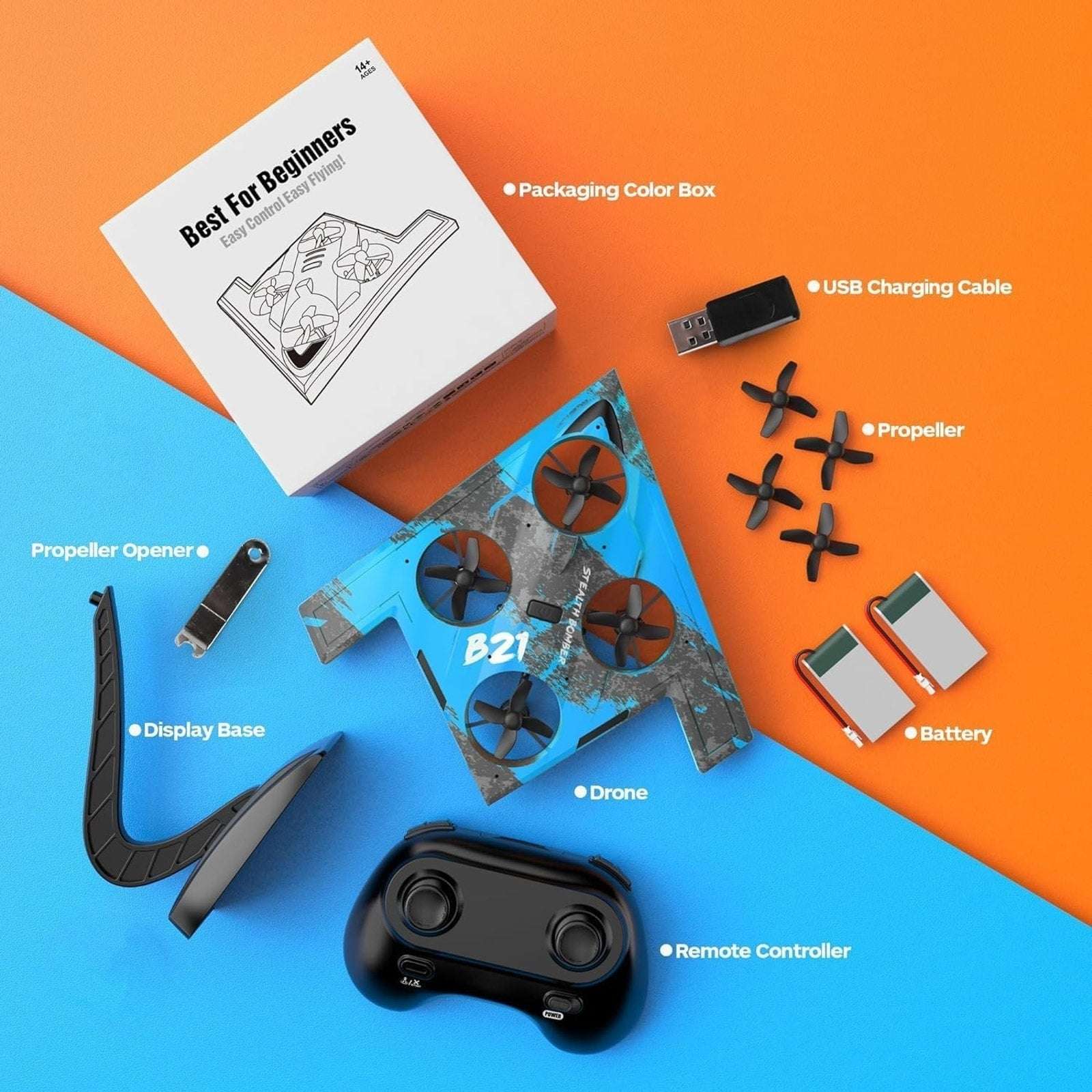LM19-C Quadcopter 2.4GHz RC Drone for Beginners 2 Batteries Headless Mode Stunt