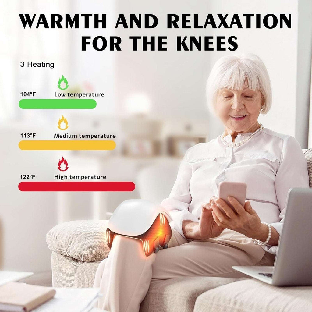Wireless Smart Knee Vibrating Massager with Heat, Laser & Infrared Light Therapy