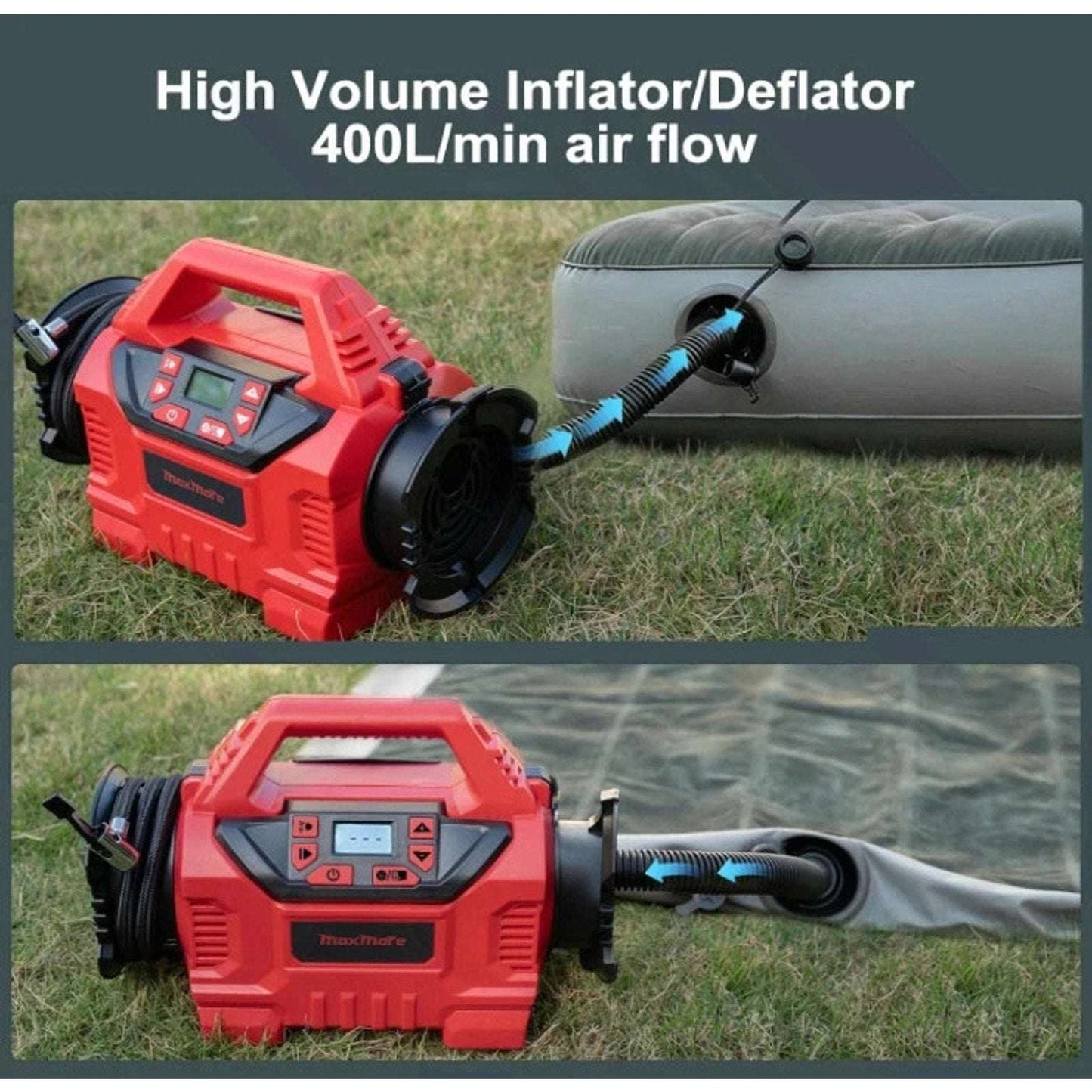 160PSI Portable Tire Inflator/Deflator Compatible with Milwaukee 18V Battery