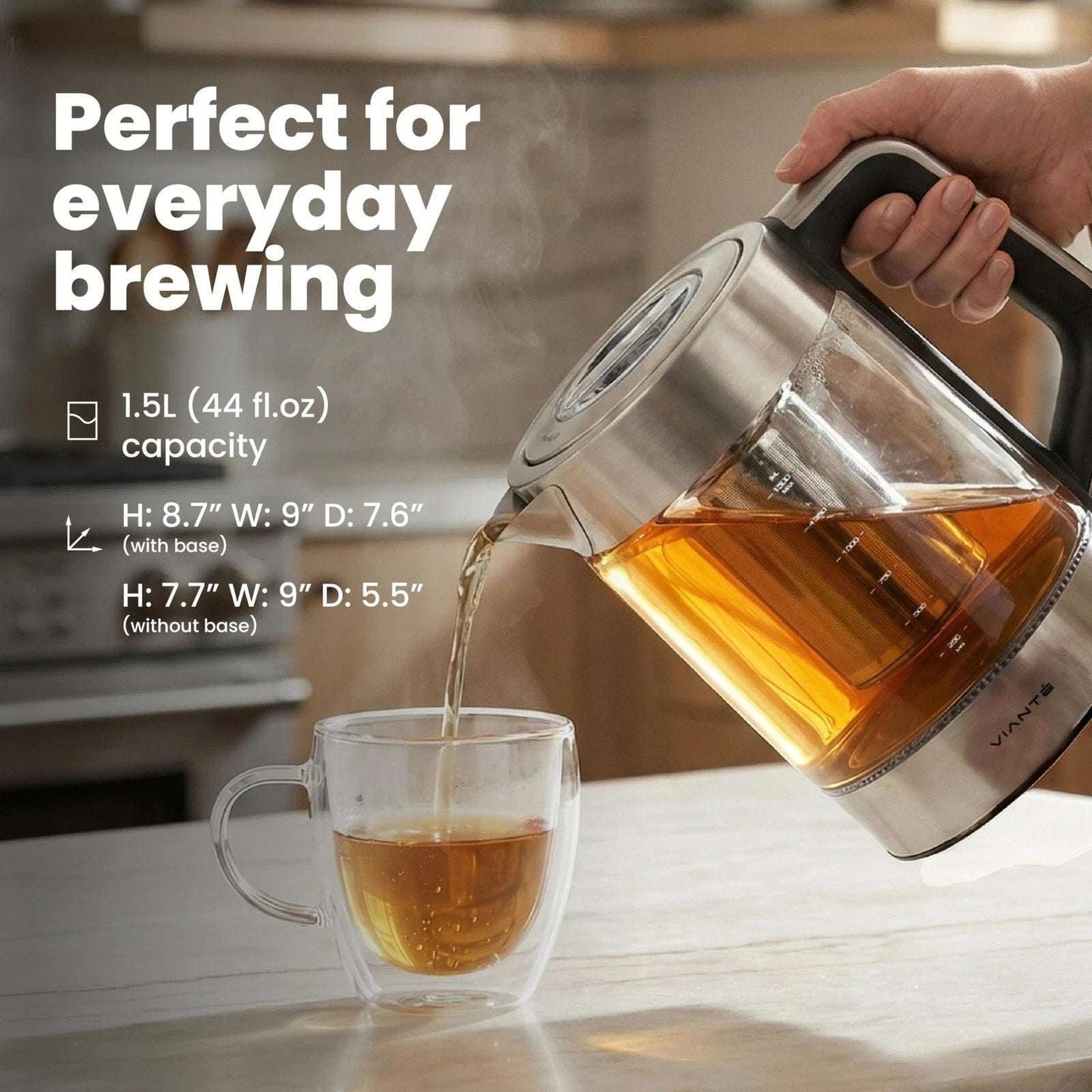 VIANTE Digital Electric Tea Kettle Infuser Temperature Control Keep Warm KET-100