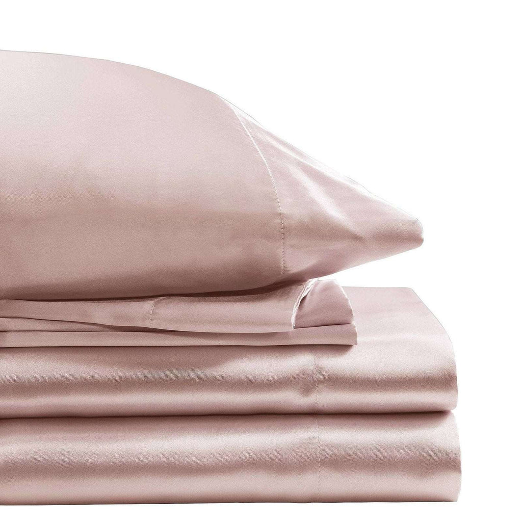 Madison Park 6PC Satin Cal King Sheet Set in Blush Pink GREAT for Skin & Hair