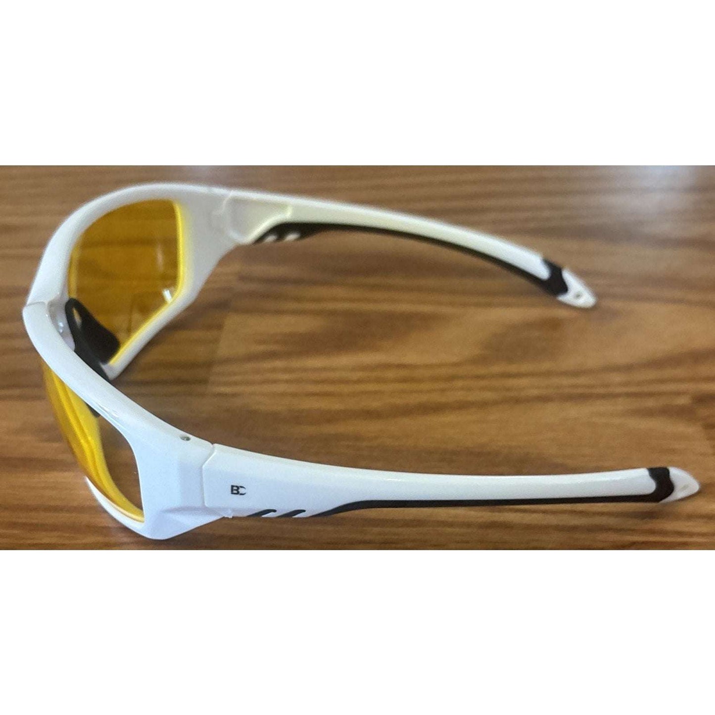 BIRCEN Night Vision Anti Glare Glasses White Sports Frames for Driving Fishing +
