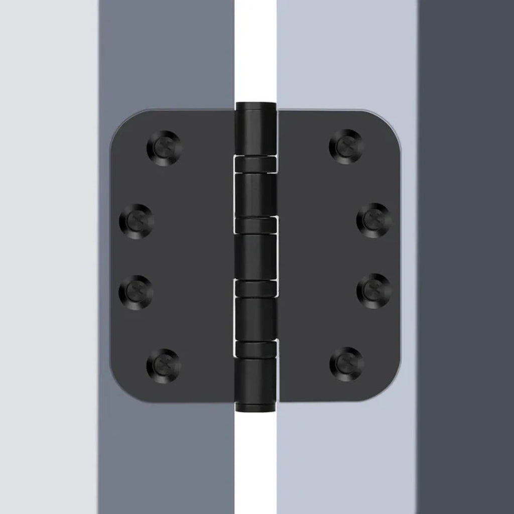 3Pk Stainless Steel Black Ball Bearing 4'' with 5/8'' Radius Corners Door Hinge
