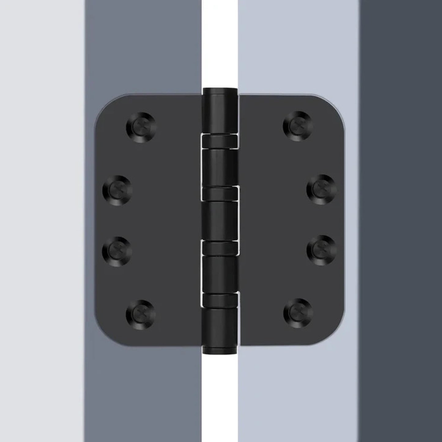 3Pk Stainless Steel Black Ball Bearing 4'' with 5/8'' Radius Corners Door Hinge