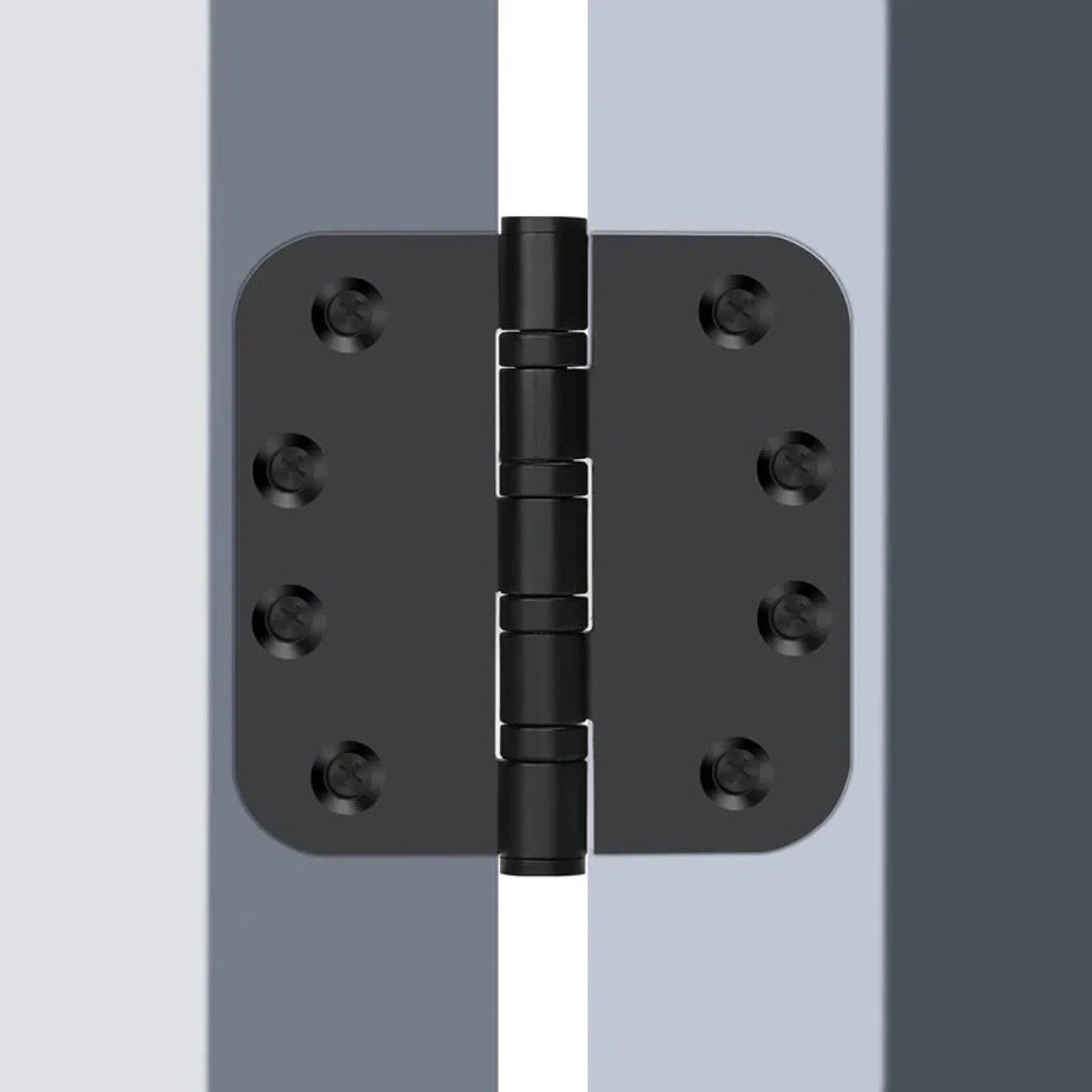 3Pk Stainless Steel Black Ball Bearing 4'' with 5/8'' Radius Corners Door Hinge