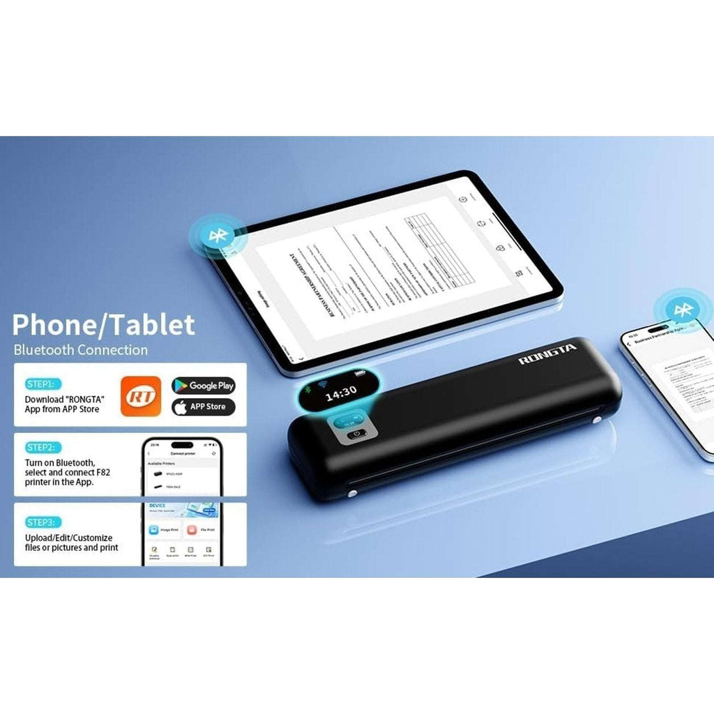 Rongta Portable Thermal Bluetooth Ink-less A4 Printer Business Travel Office NEW
