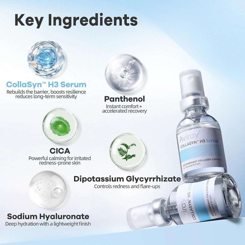 Aviray H3 Recombinant Collagen Boost Barrier Face Repair Serum 1.1oz Anti Aging