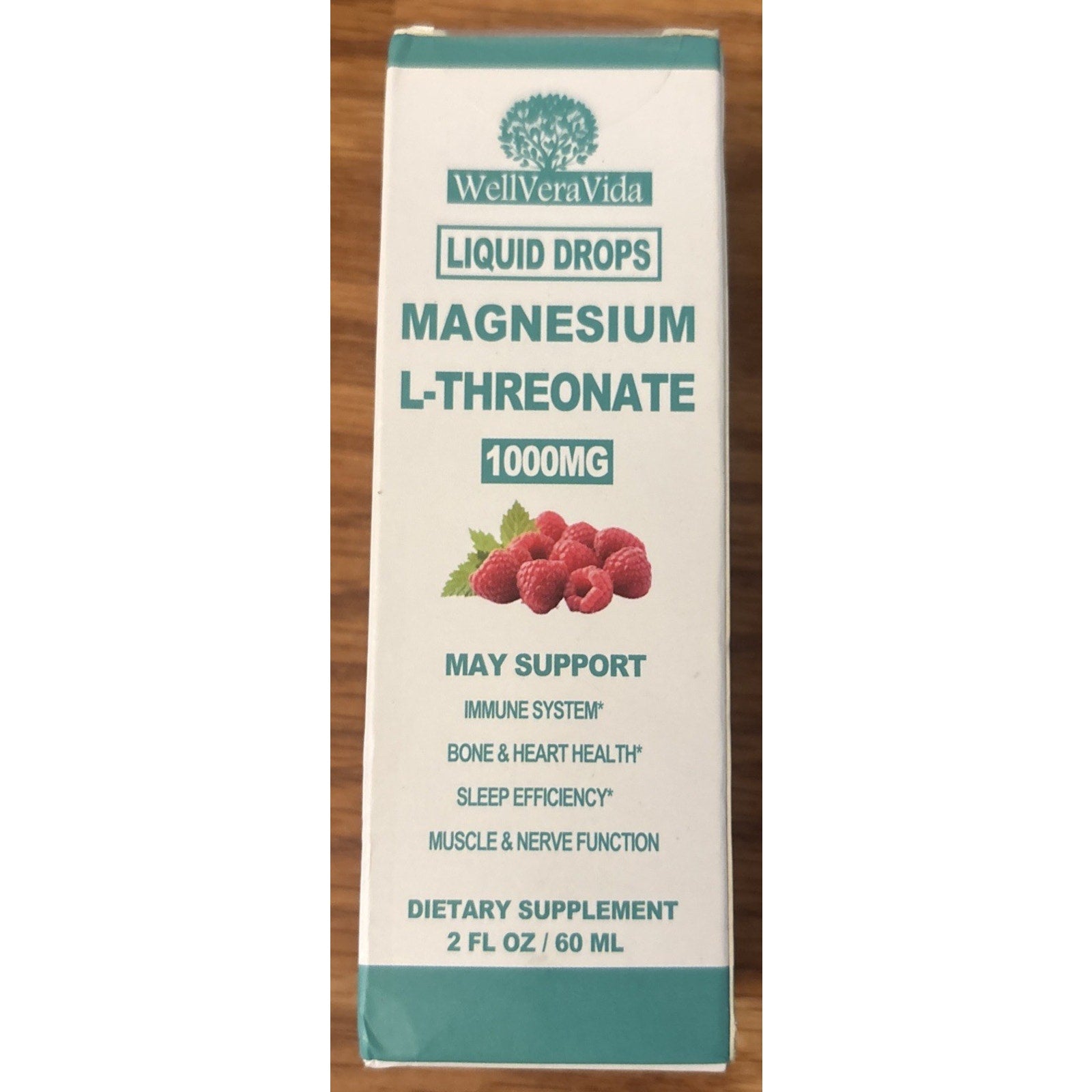 Magnesium L-Threonate 1000mg Liquid Drops Non-GMO, Mood & Relaxation 2floz 04/27