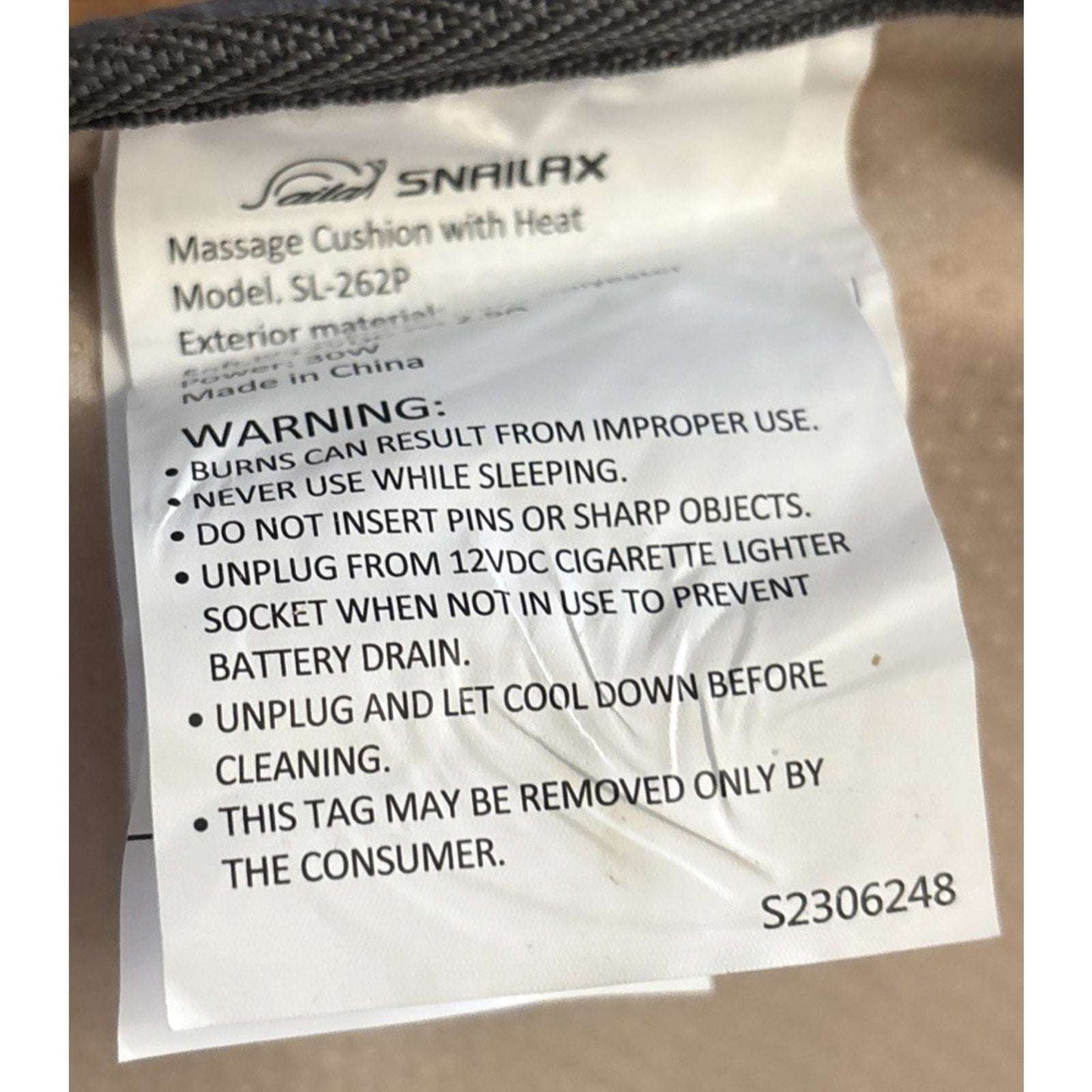 Snailax Massage Seat Cushion Back Massager w/ Heat, 6 Vibration Massage , Timer,