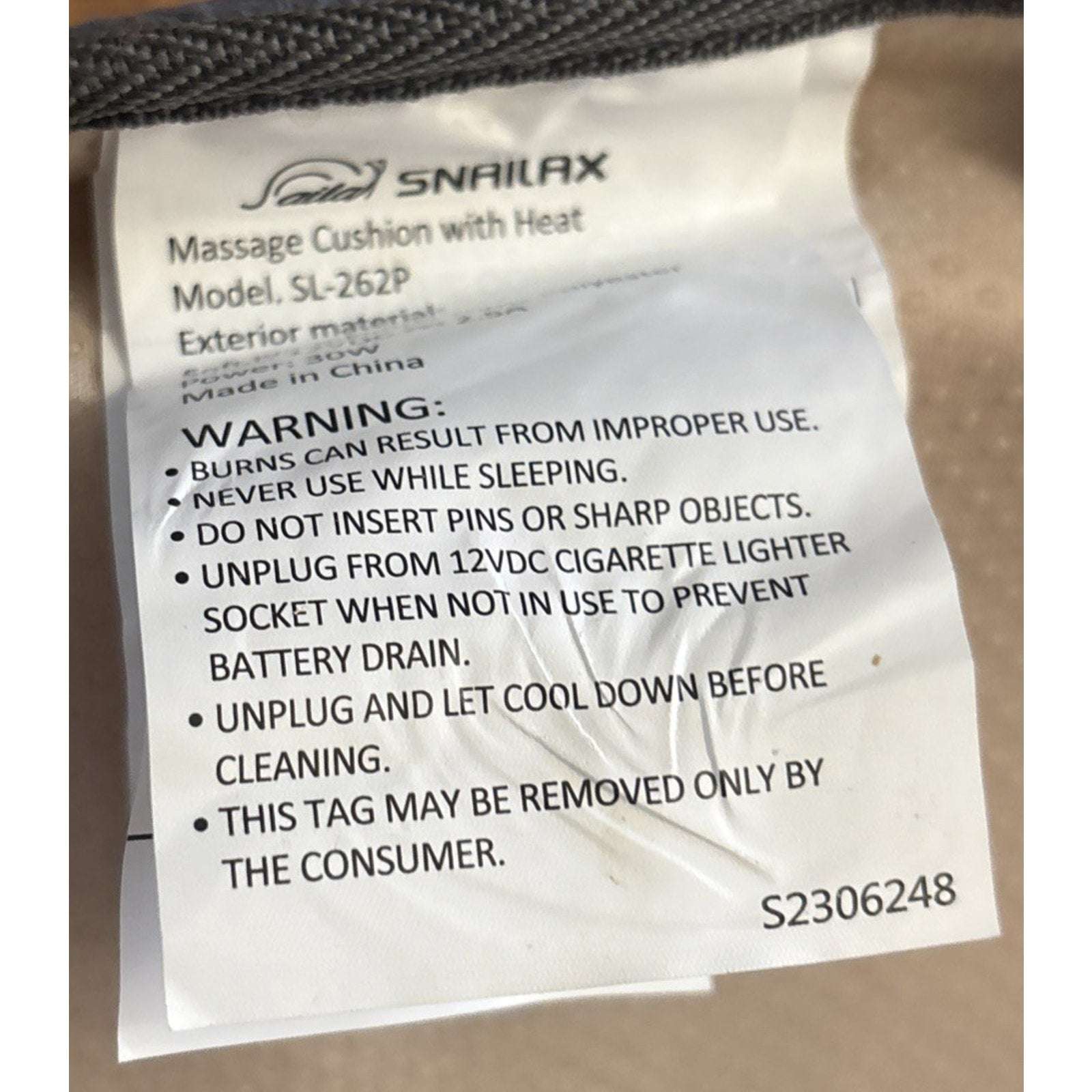 Snailax Massage Seat Cushion Back Massager w/ Heat, 6 Vibration Massage , Timer,