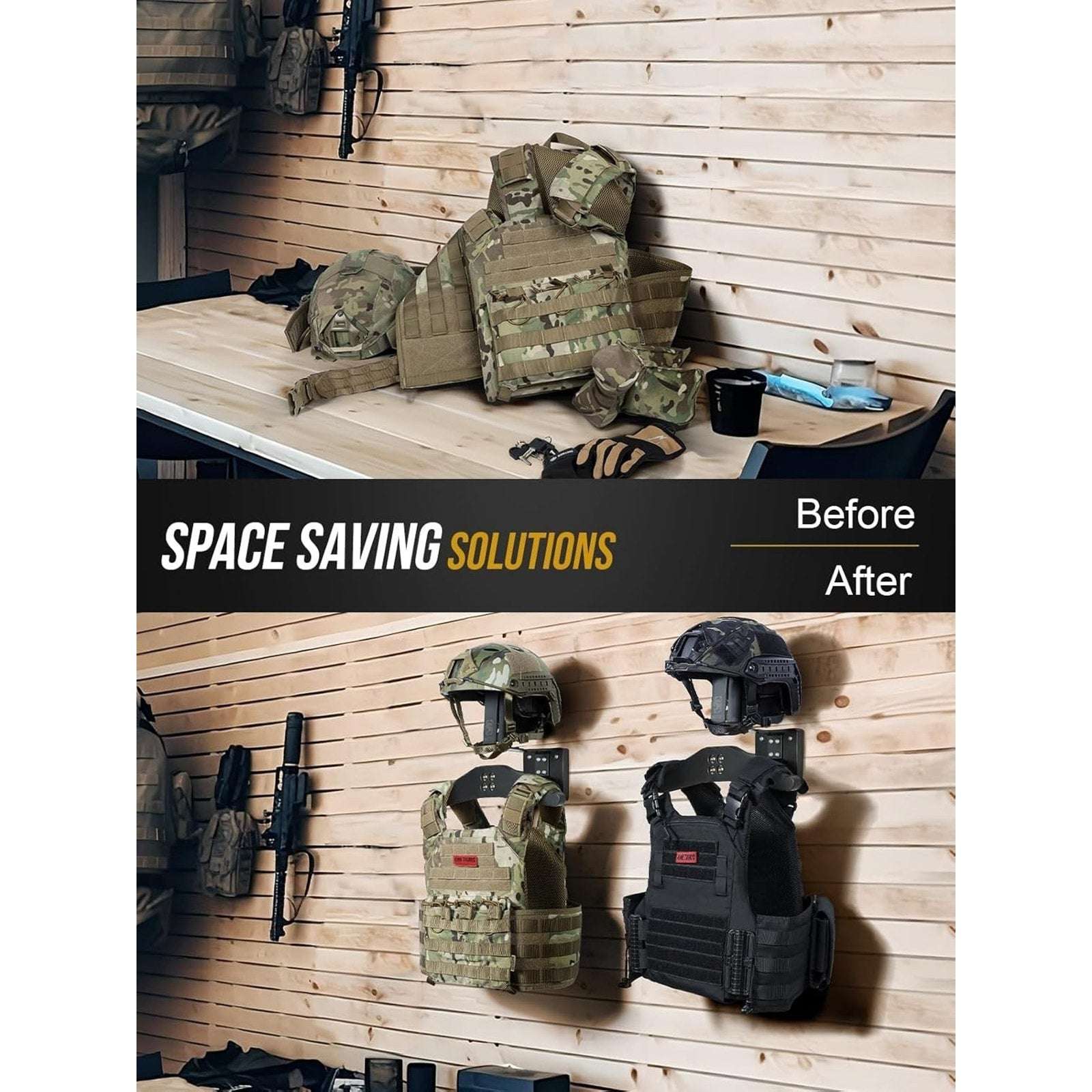 OneTigris Tactical Gear Motorcycle Helmet Jacket Wall Mount Rack Football Hockey