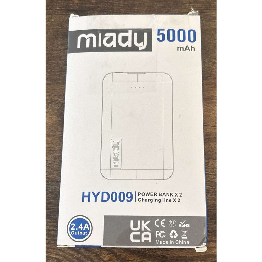 Miady 2-Pack 5000mAh Mini Portable Charger, 5V 2.4A USB-C Output Fast Charging