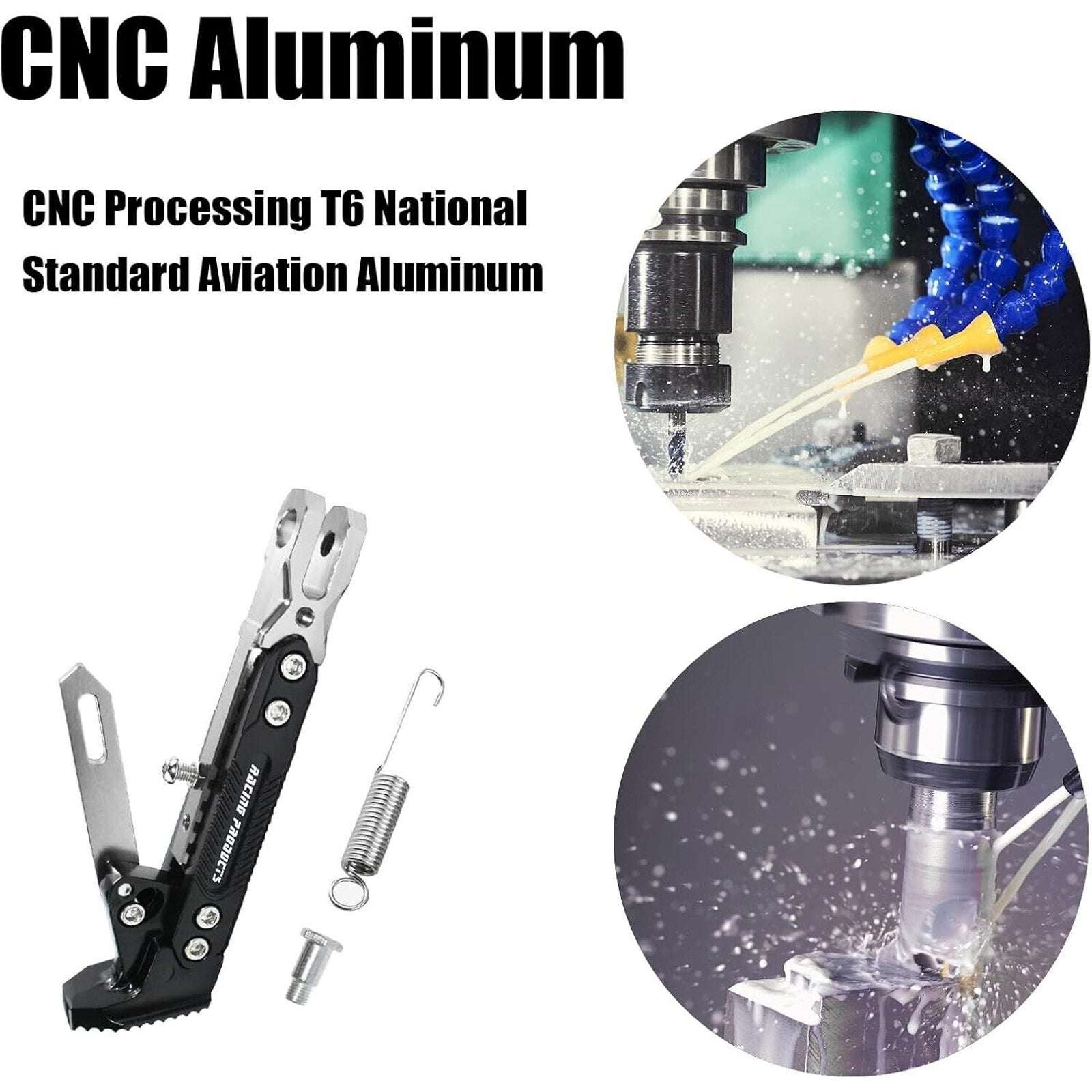 Motorcycle CNC Aluminum Alloy Kickstand Foot Side Support Adjustable READ
