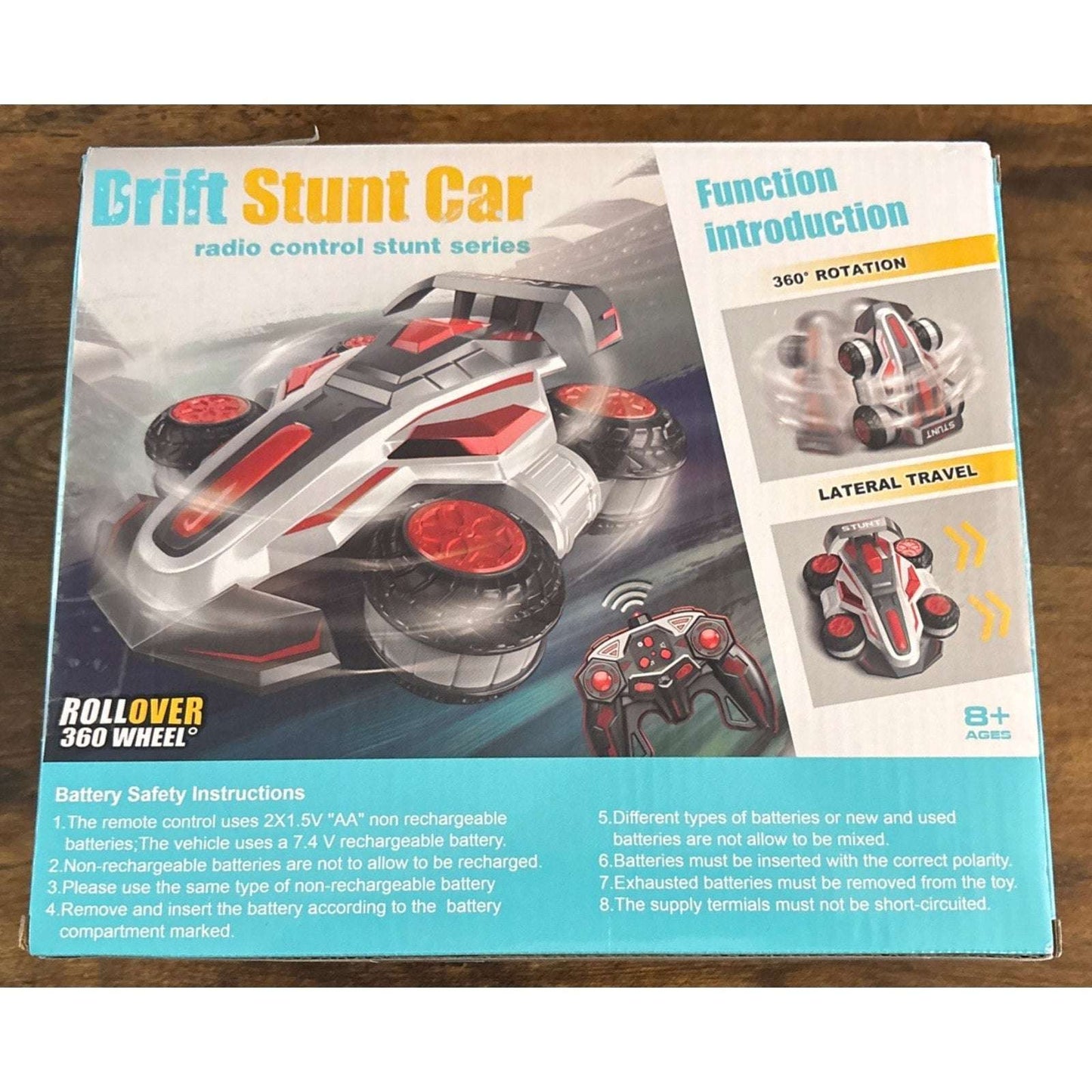 Bezgar 4WD RC Drift Stunt Car 360° Spin, Walking, Music, Lights, Rechargeable,