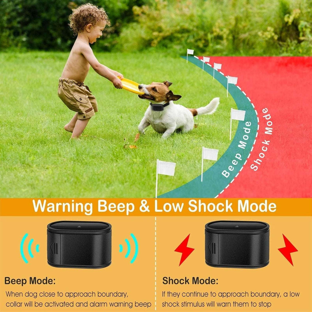 2 Dog Wireless Electric In-Ground Fence Containment System Shock Training Collar