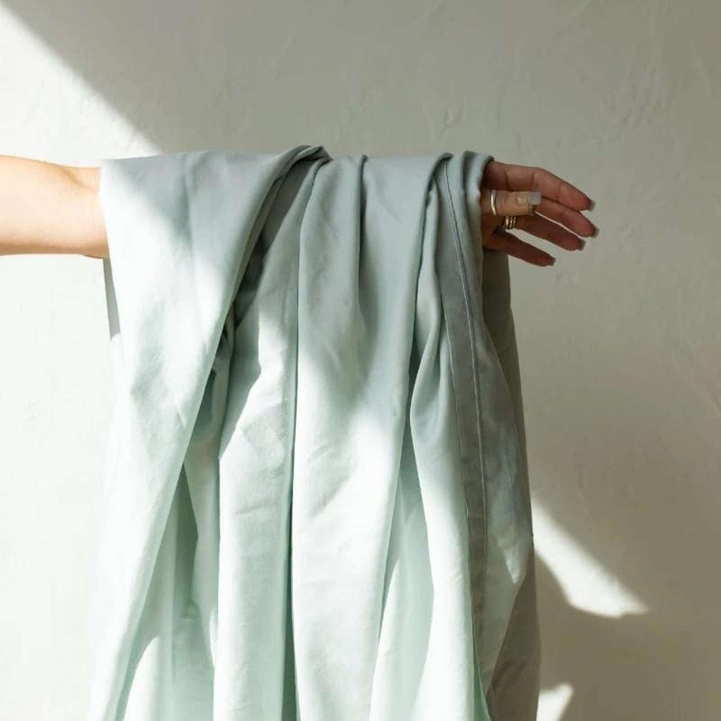 DreamFit DreamComfort 100% Natural Long Staple Cotton Queen Size Sheet Set, Sage