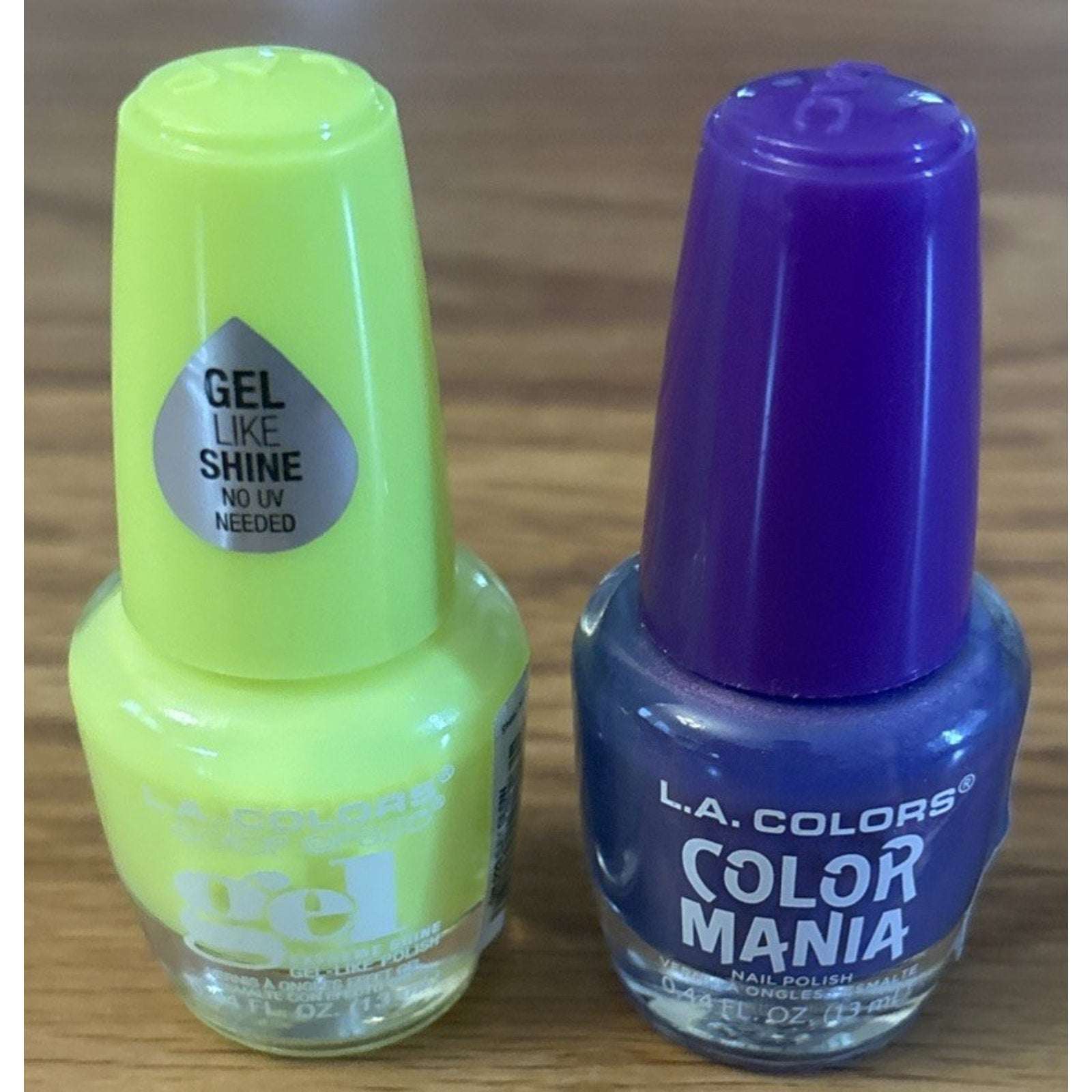 2PC LA Colors Nail Polish Color Craze Gel No UV DAY GLOW & Color Mania Culture