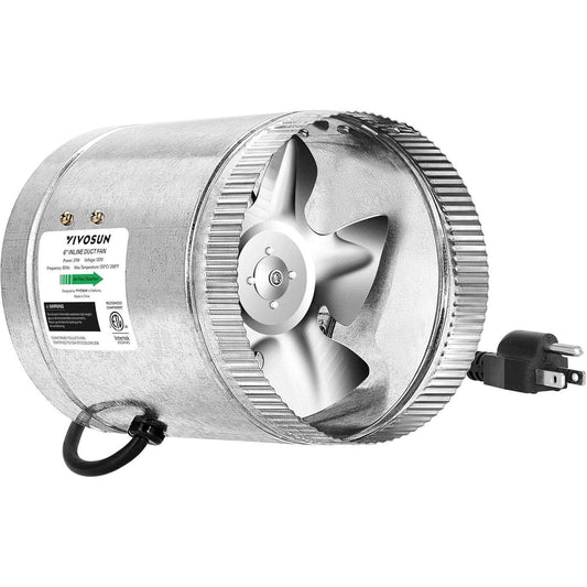 VIVOSUN 6in Electric Inline Duct Fan 240CFM, HVAC Exhaust Intake Fan Low Noise