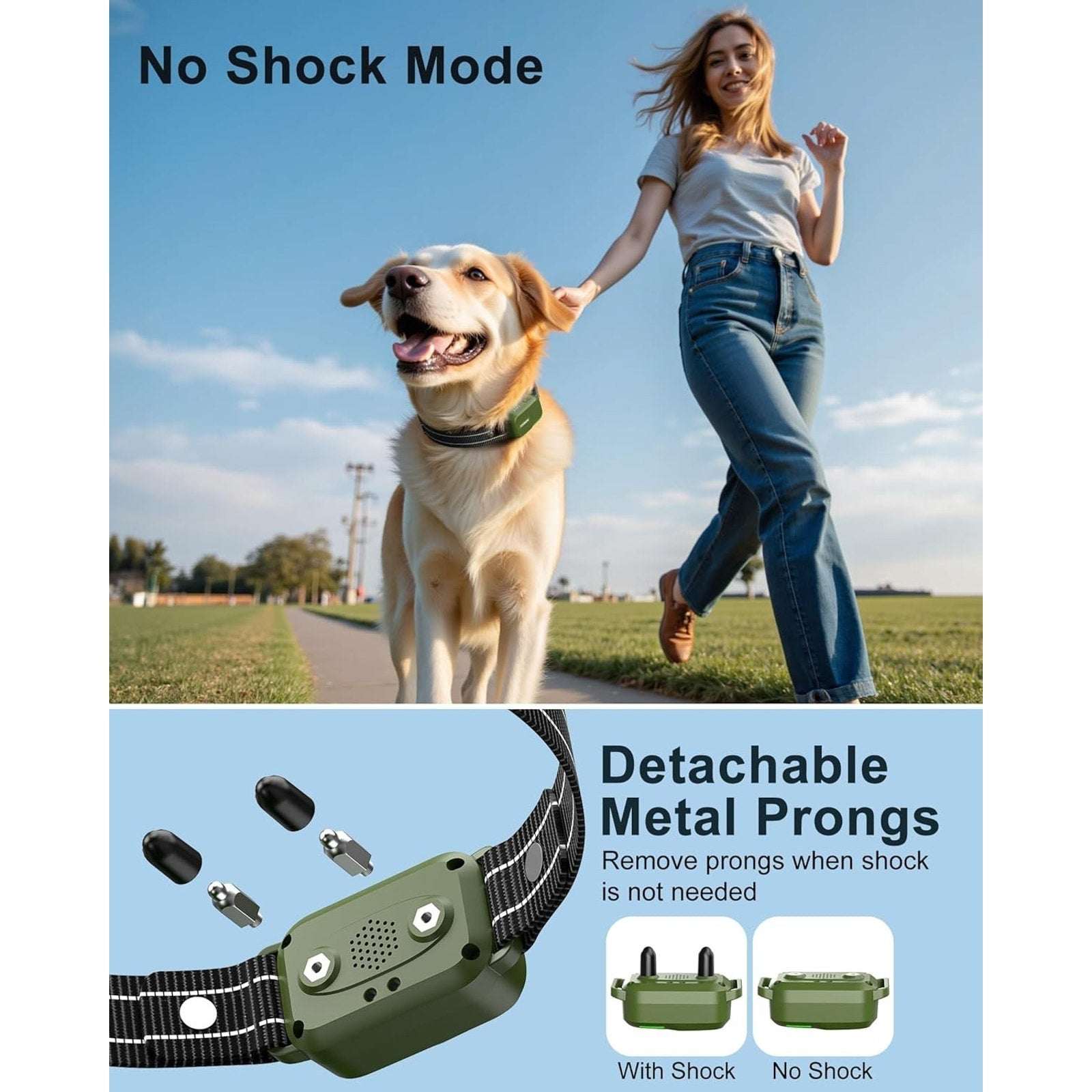 Jugbow Dog Shock Training Collar 4500FT w Remote, Waterproof, 10-120lbs, 4 Modes