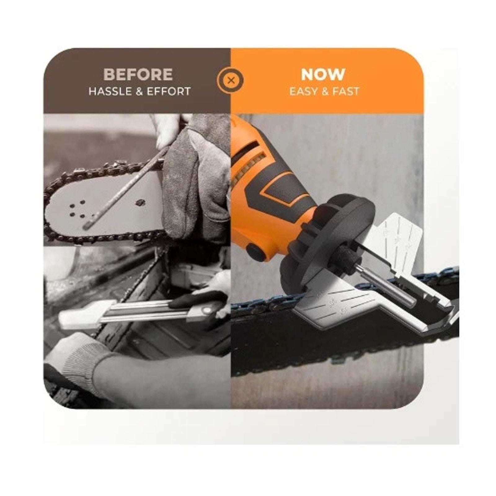 135W Sharp Pebble Electric Chainsaw Sharpener Kit 4PC Diamond Wheel Angle Guide