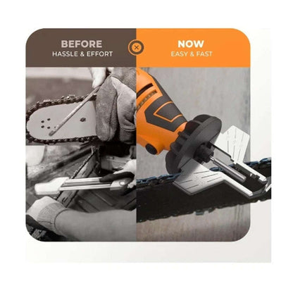 135W Sharp Pebble Electric Chainsaw Sharpener Kit 4PC Diamond Wheel Angle Guide