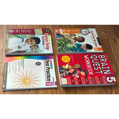 Lot of 4 Homeschool Workbooks Grade 4/5/6/7 Spectrum Summer Bridge Brain Quest