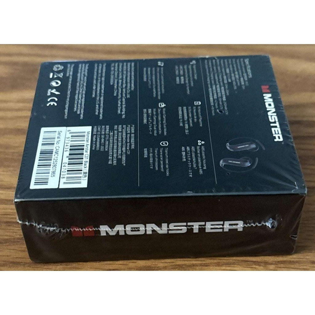 Monster Airstar C01 Air Conduction Wireless Headphones Earphones Black Sealed
