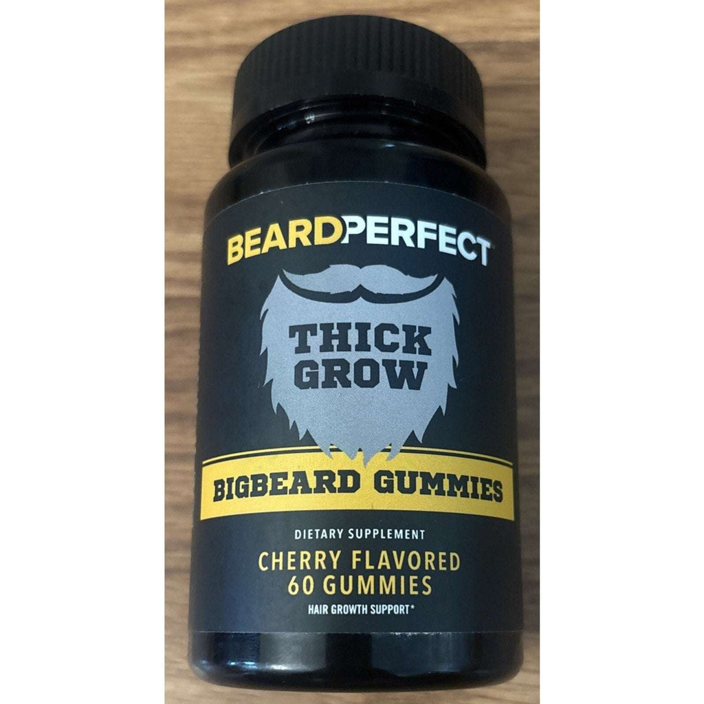 BeardPerfect THICKGROW BIGBEARD Gummies 60 Cherry w/ Biotin Vitamin B12 C D Zinc
