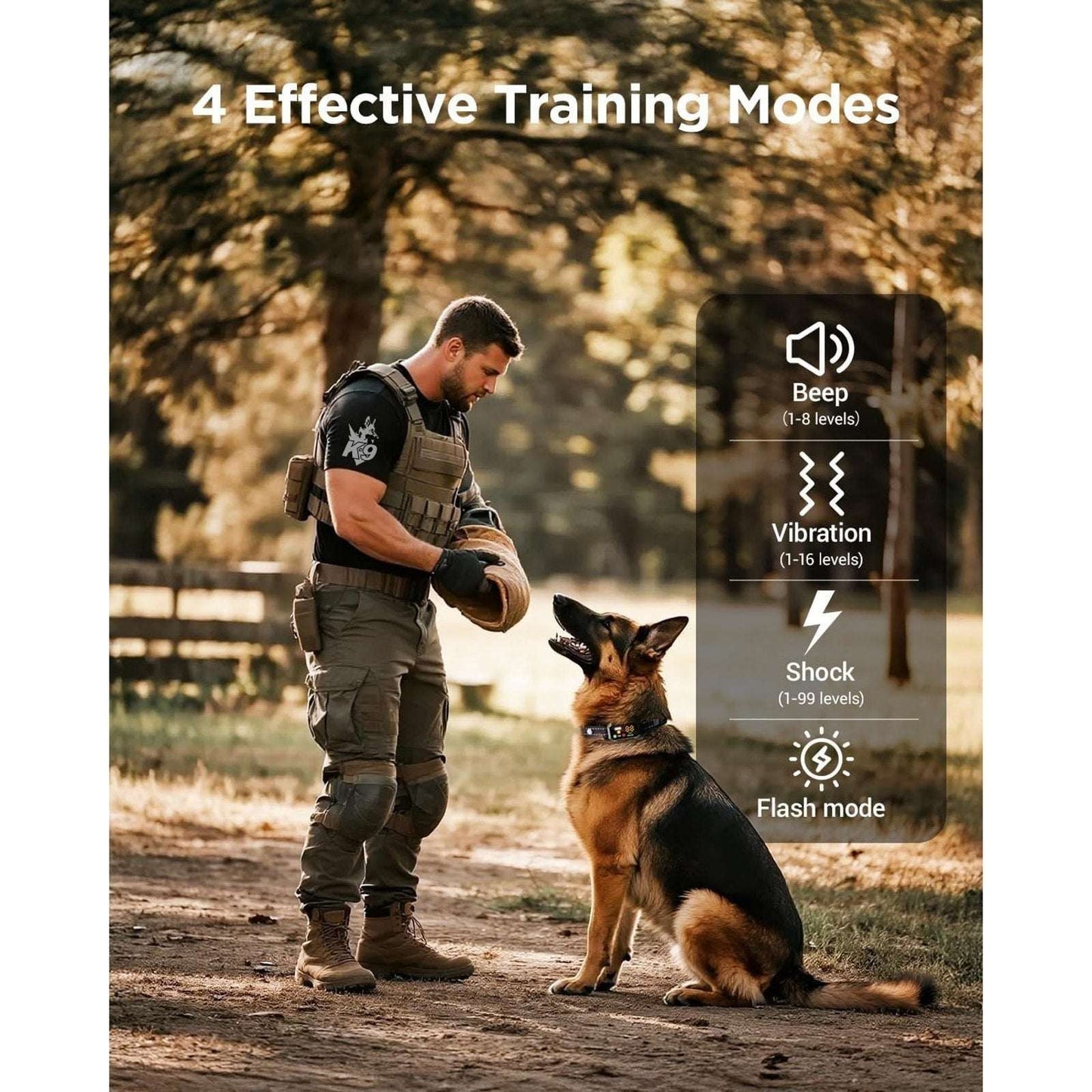 BLACKDOG Military Dog Shock Collar 4200ft Training Collar w/ Remote & LED Light
