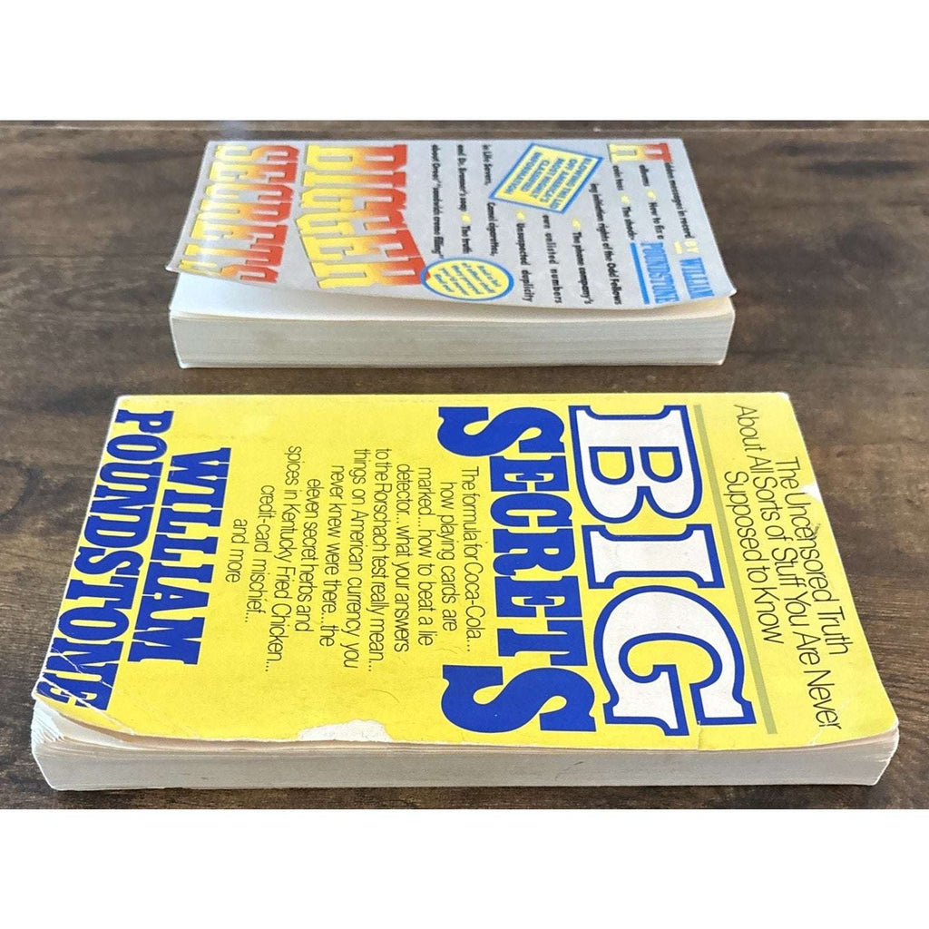 2 Book Lot - Big Secrets and Bigger Secrets - Paperback, by William Poundstone