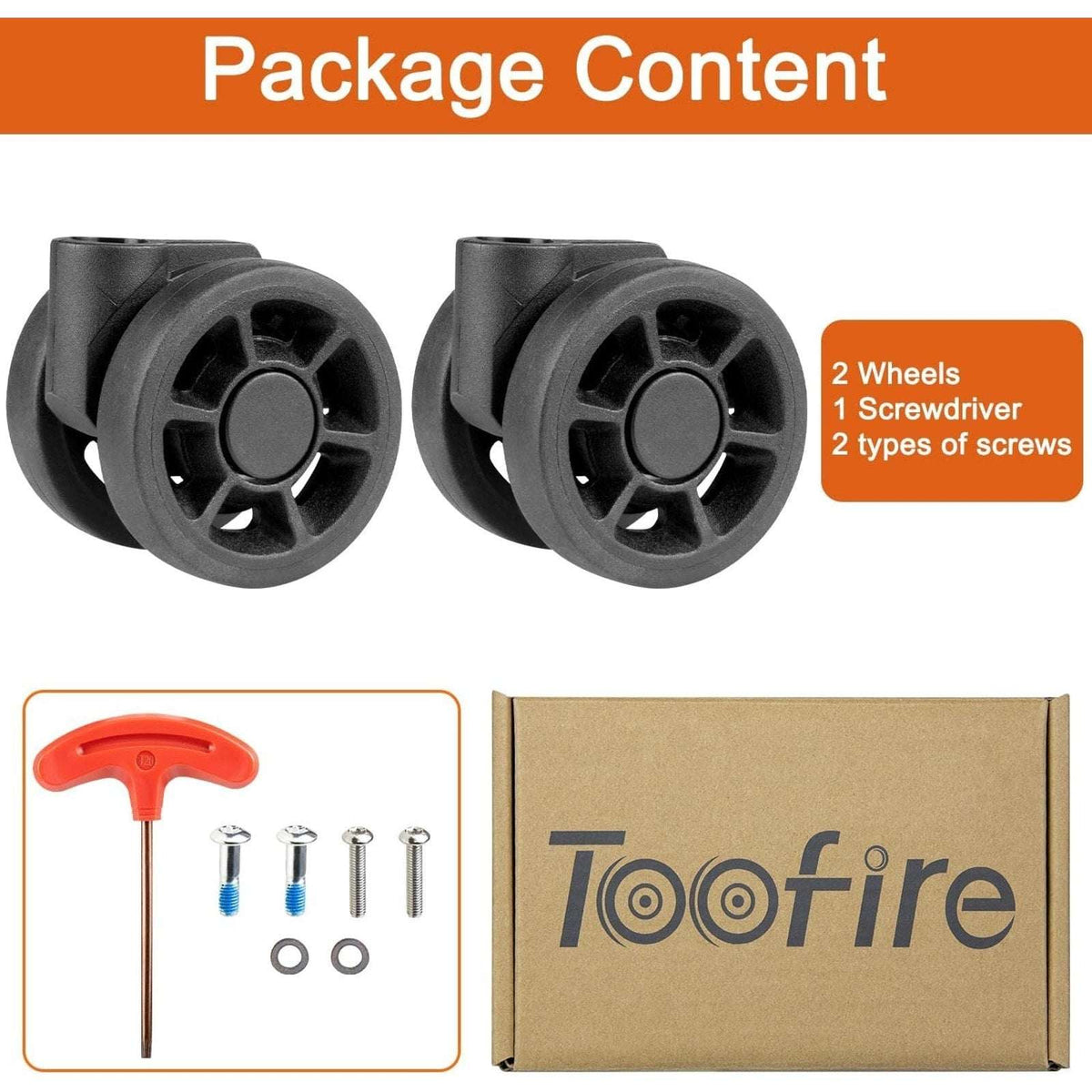 Wheels for Rimowa Trunk, 2 Pack Replacement Kit for Luggage(50mm-Black-Sector)