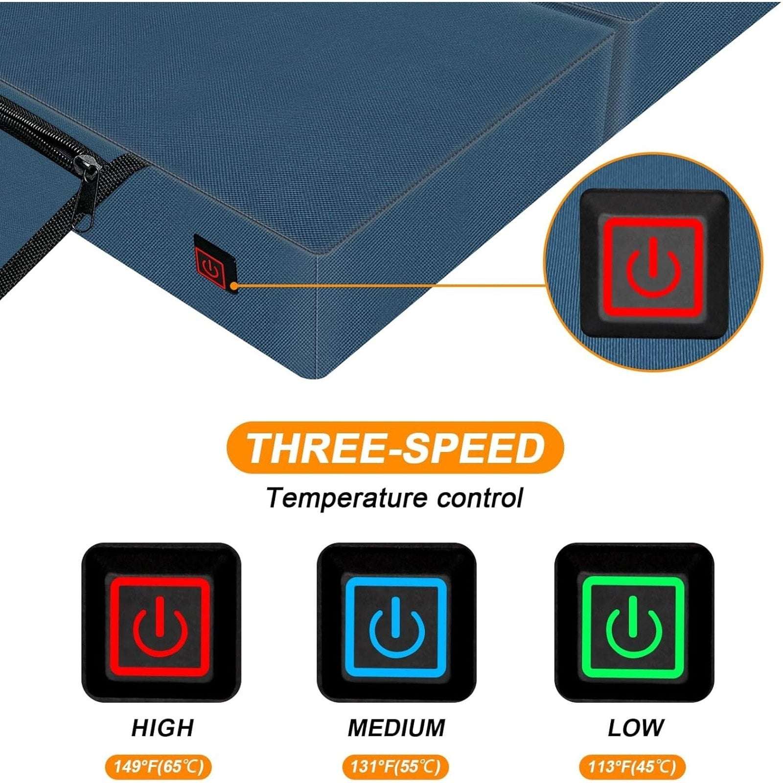 Extra Wide Heated Stadium Seat Cushion Foldable Portable Bleacher 3 Heat Setting