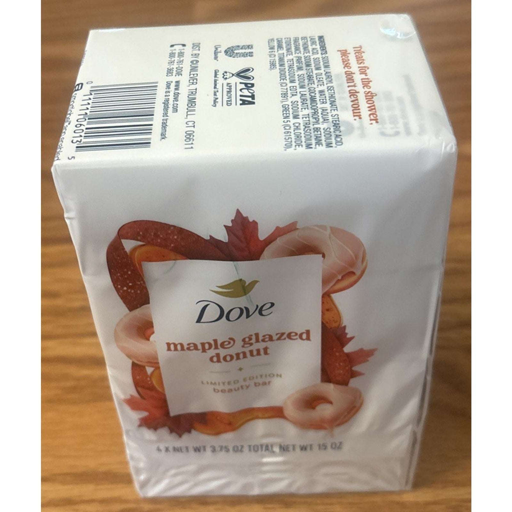 3PC Dove Limited Edition Maple Glazed Donut Body Wash, Body Scrub & Bar Soap Set