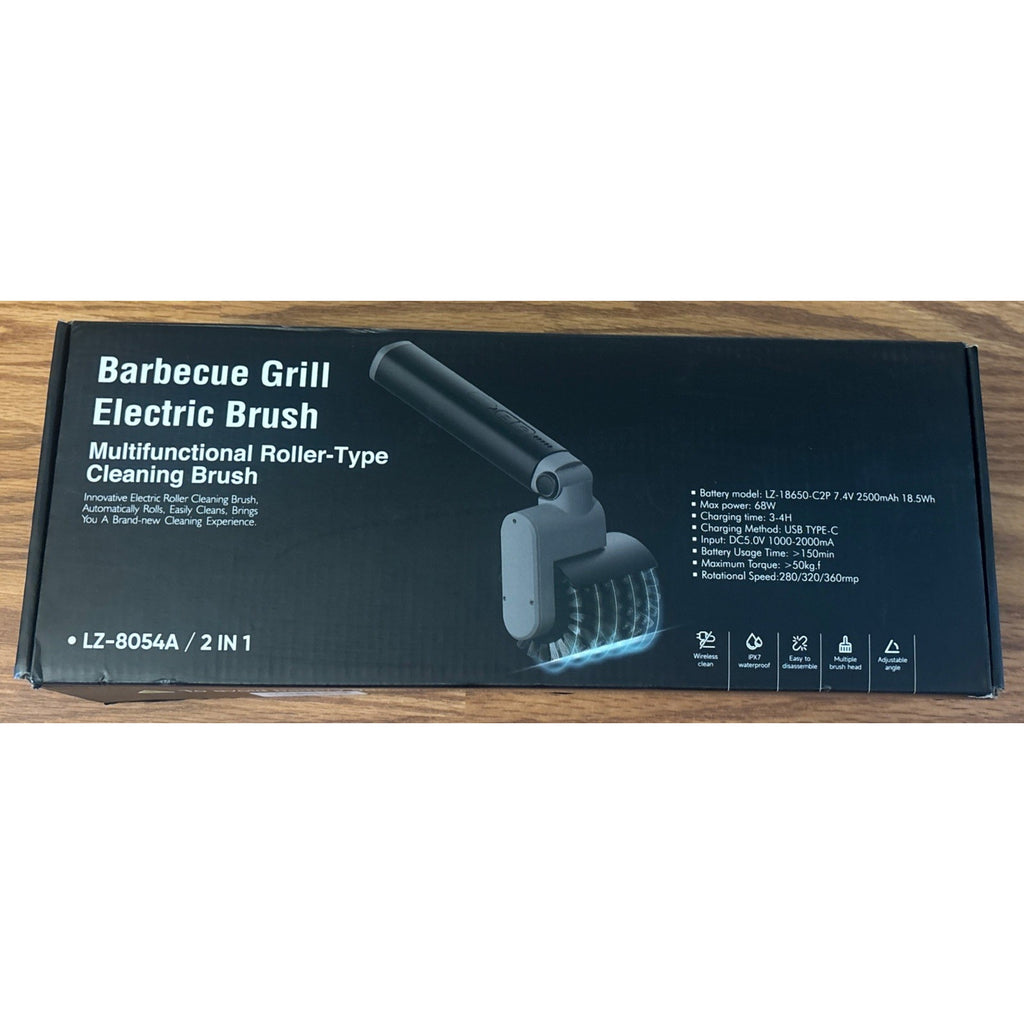 Electric Grill Brush Cordless Rechargeable 3 Speed 7.4V Power Steel BBQ Cleaner