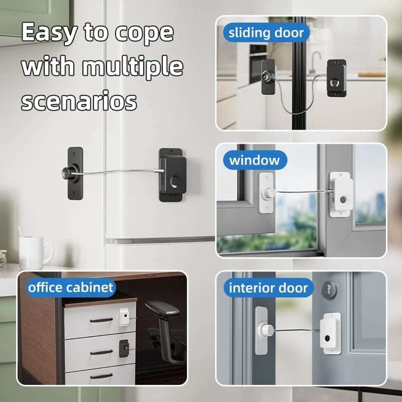 Fingerprint Fridge Lock - Child & Pet Proof Security for Drawers Balcony Doors