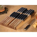 Bamboo In Drawer Knife Block for 16 Knives Large Tray Cutlery Organizer Washable