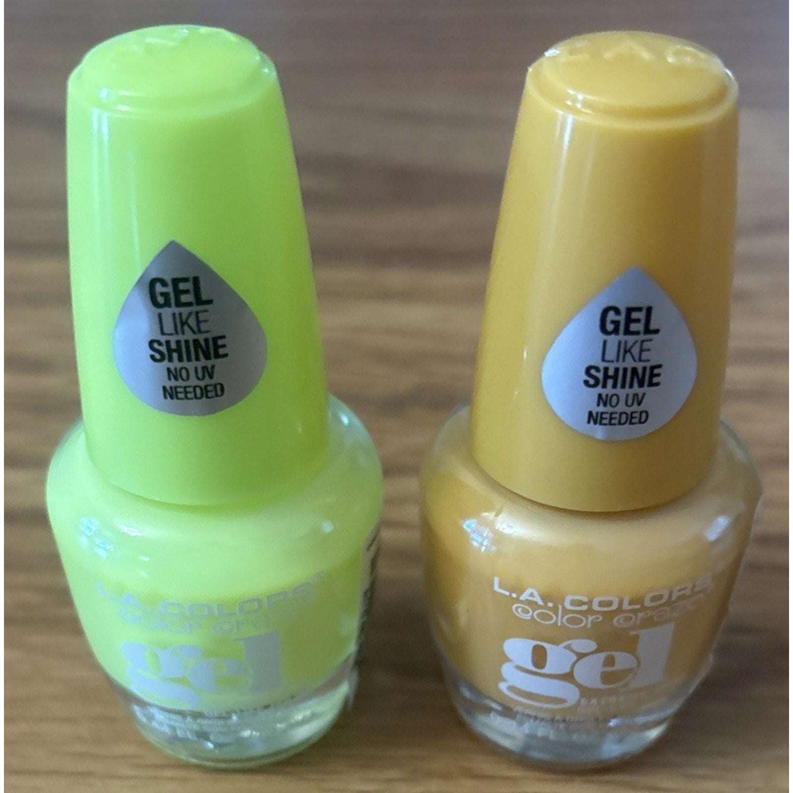 2PC LA Colors Nail Polish Color Craze Gel - No UV Needed - DAY GLOW & MONARCH