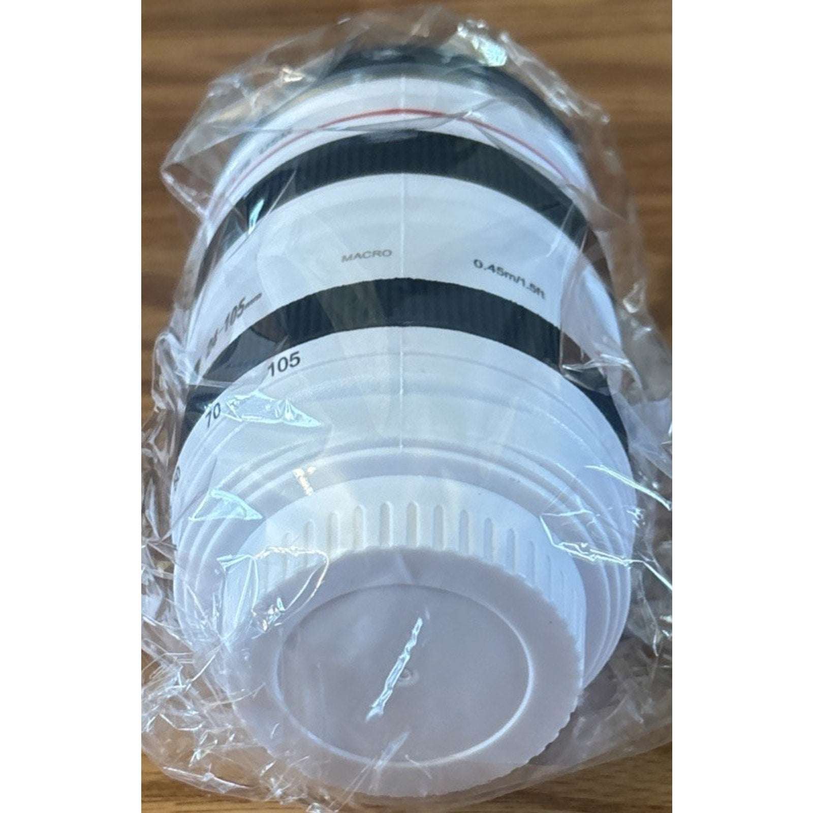 Cup Mug Tumbler w/ Lid Looks Like Canon EF 24-105mm F/4L USM Zoom Lens in White