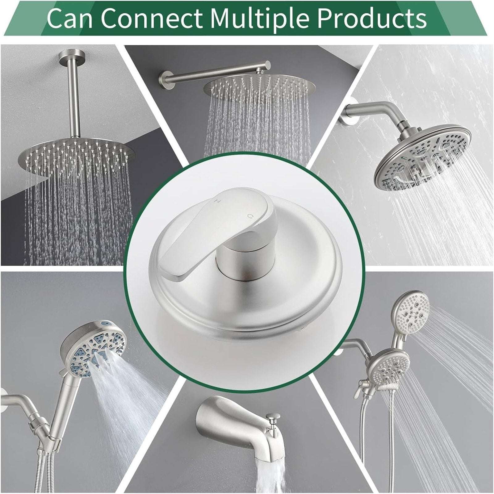 SHAMANDA Brushed Nickel Wall Mount Single Handle Lever Trim Kit w Rough-In Valve